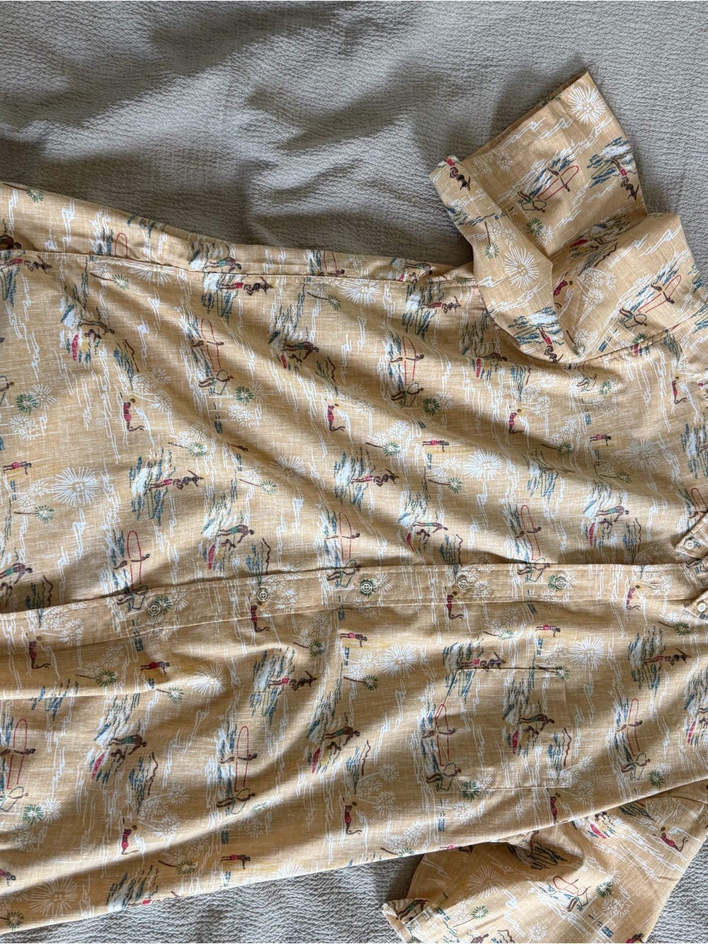 reyn spooner Beige Printed Casual Button-Down Shirt